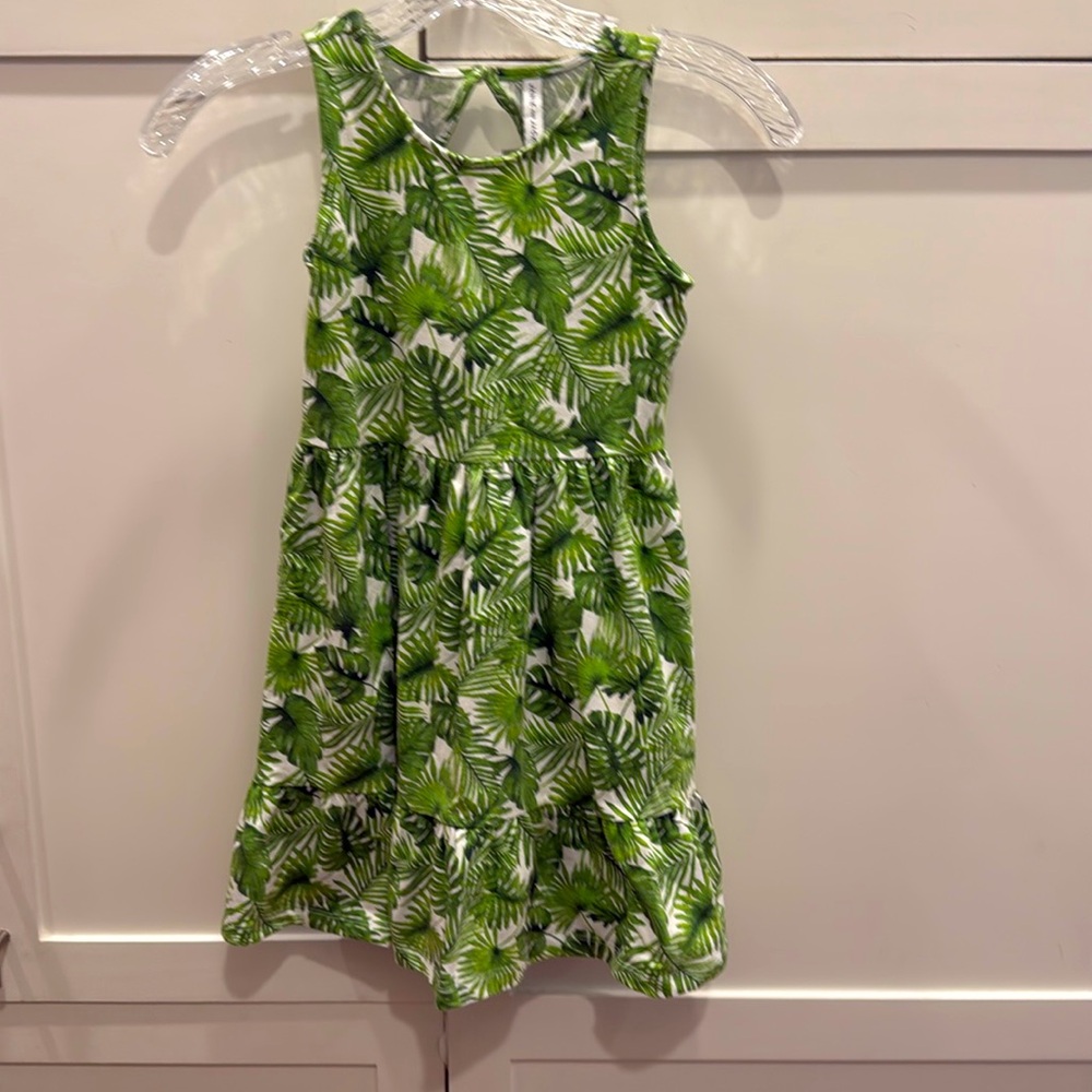 Janie and Jack size 7 green/white sundress with palms
